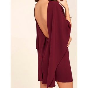 Burgundy backless dress
